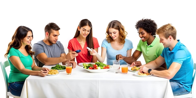 Uśmiechnięte osoby przy stole